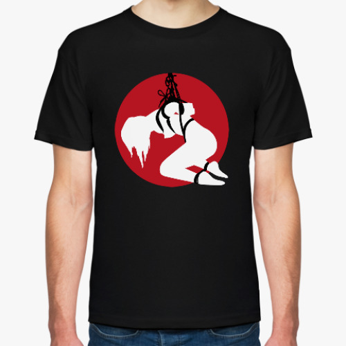 Футболка с принтом Шибари силуэт связанной девушки