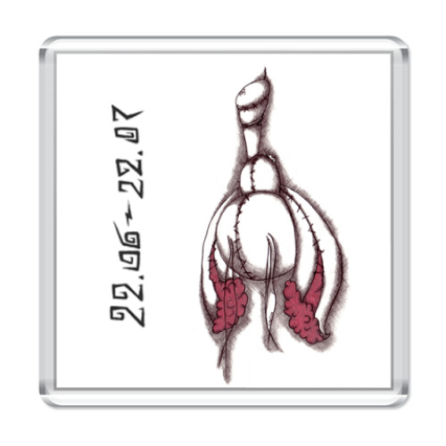 Магнит с принтом рак