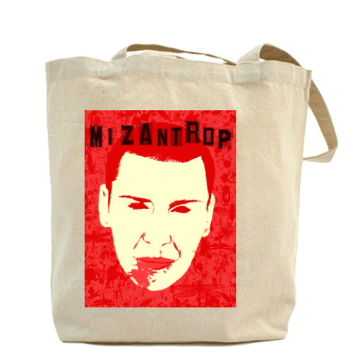 Сумка шоппер с принтом мизантроп