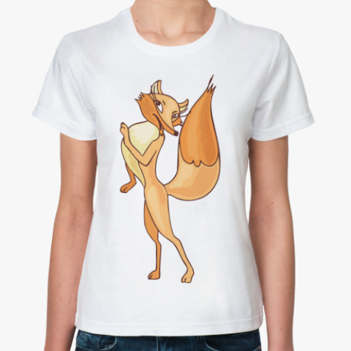 Классическая футболка с принтом ЛИСА