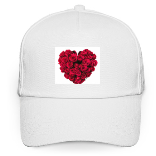 Кепка бейсболка с принтом Сердце из роз
