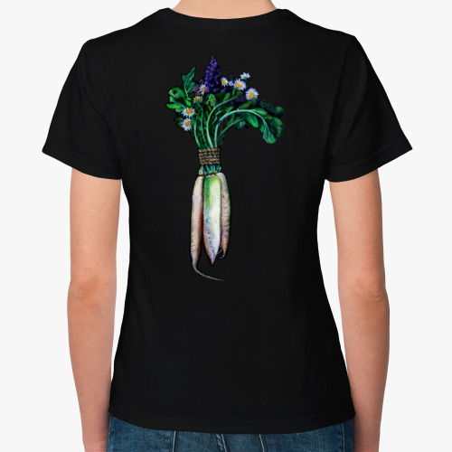 Женская футболка с принтом дайкон