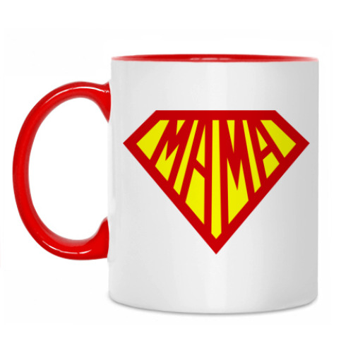 Кружка с принтом СУПЕР МАМА