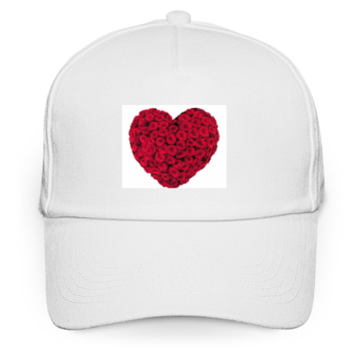Кепка бейсболка с принтом Сердце из роз
