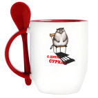 Кружка с ложкой  День Сурка
