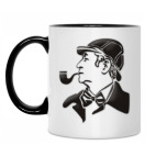 Двухцветная кружка 'Мистер Шерлок Холмс'