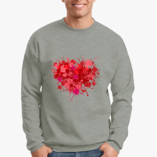Свитшот с принтом Сердце из брызг краски