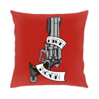 Подушка 35x35 см с цветной обратной стороной Overwatch McCree цитата