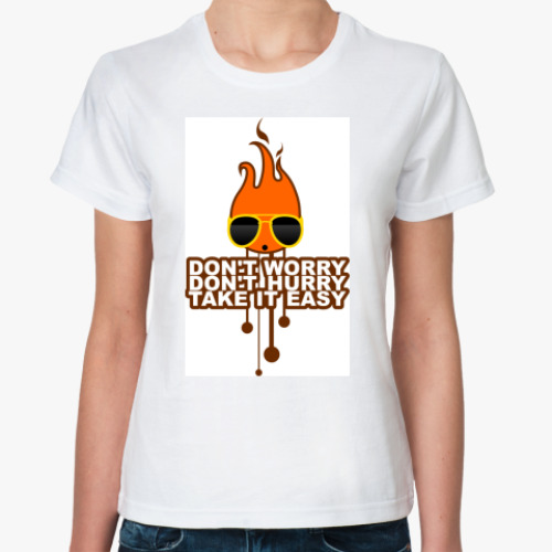 Классическая футболка с принтом Don't worry