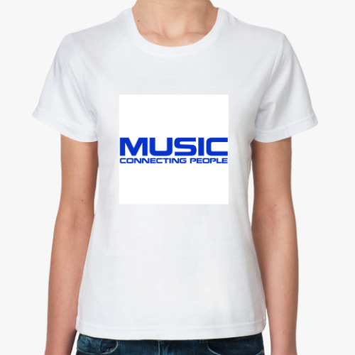 Классическая футболка с принтом Music: Connecting People