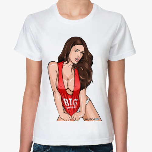 Классическая футболка с принтом большие красивые глаза!