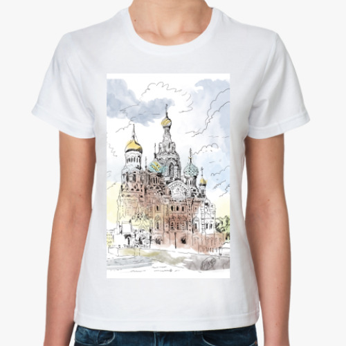 Классическая футболка с принтом Собор Спас-на-Крови