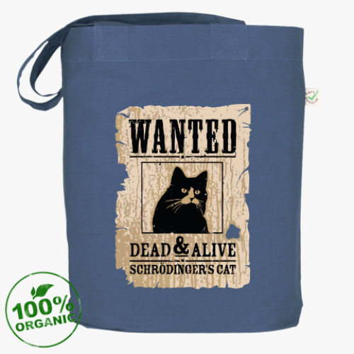 Сумка шоппер с принтом Розыск - кот Шредингера