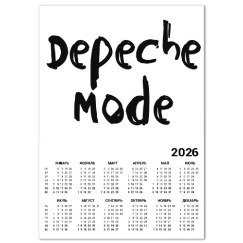 Календарь с принтом  Depeche Mode
