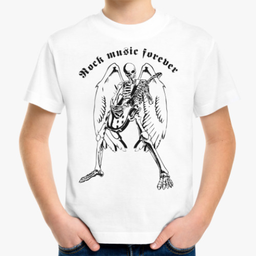Детская футболка с принтом Rock music forever