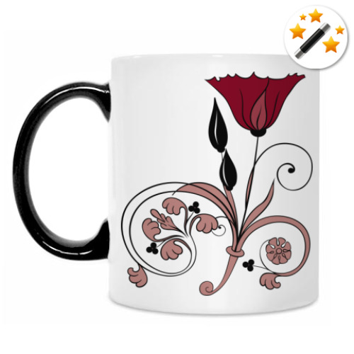 Кружка-хамелеон с принтом ЦВЕТОК