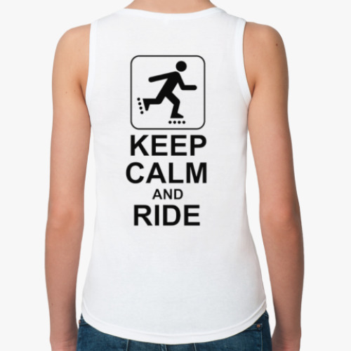 Женская майка с принтом keep calm and ride