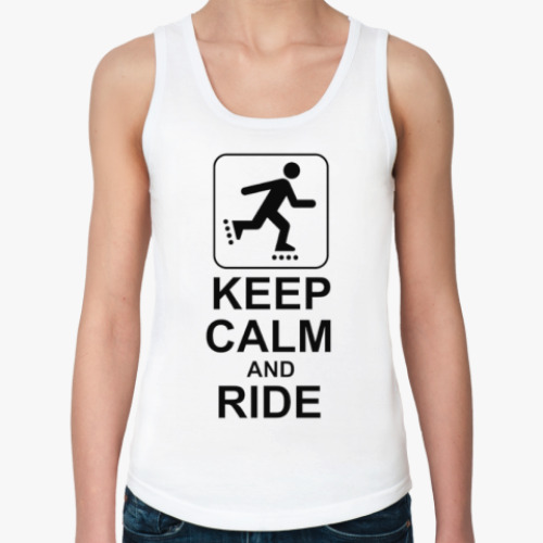 Женская майка с принтом keep calm and ride