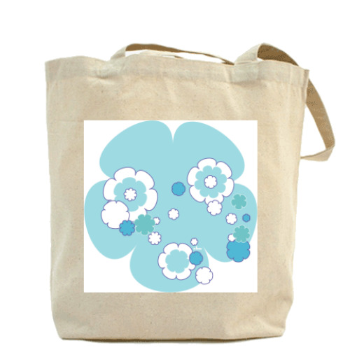 Сумка шоппер с принтом ЦВЕТОЧКИ