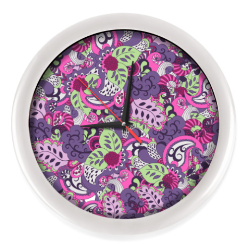 Настенные часы с принтом Color doodle