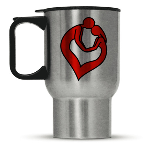 Кружка-термос с принтом пара сердце
