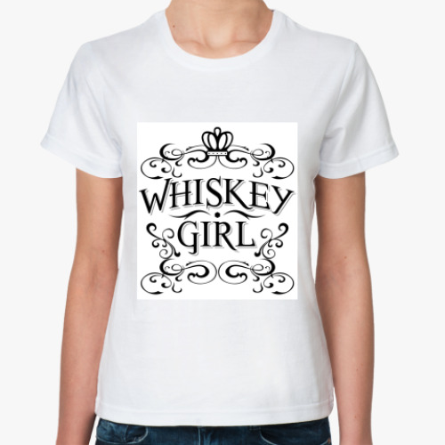 Классическая футболка с принтом WHISKEY GIRL
