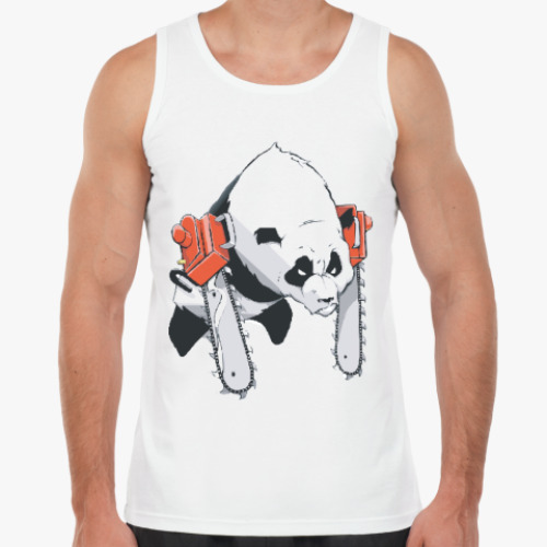 Майка с принтом Панда Бензопилы