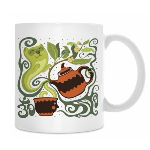 Кружка с принтом Волшебный коточай