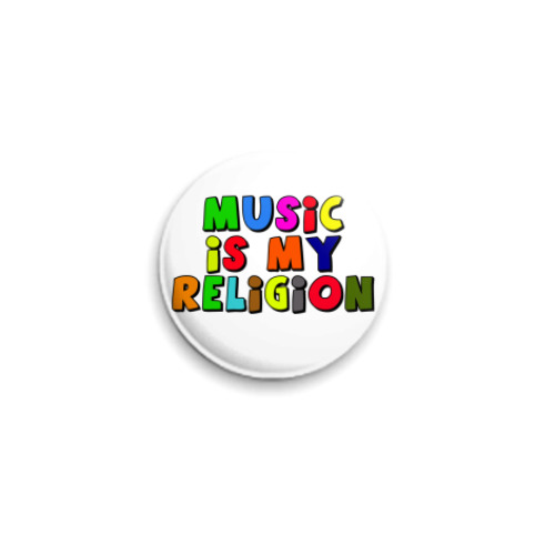 Значок 25мм с принтом Music