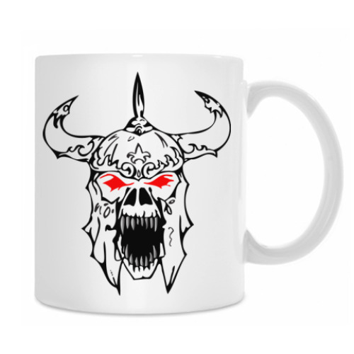 Кружка с принтом Череп в шлеме