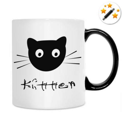 Кружка-хамелеон с принтом Котенок