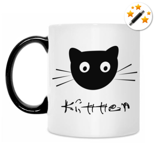 Кружка-хамелеон с принтом Котенок