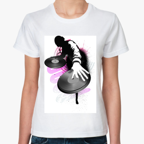 Классическая футболка с принтом  Dj