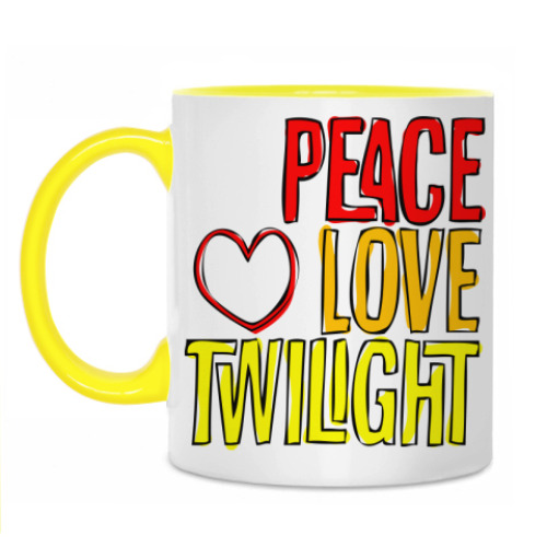 Кружка с принтом Peace Love Twilight