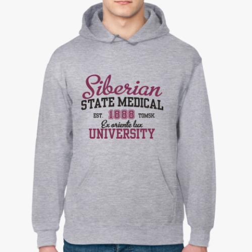 Толстовка худи с принтом Кенгурушка с символикой СибГМУ