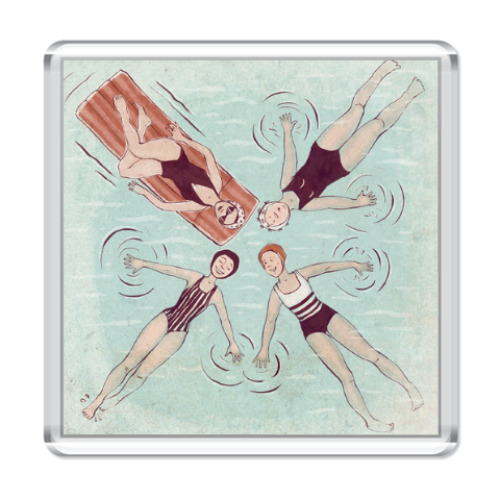 Магнит с принтом Купальщицы