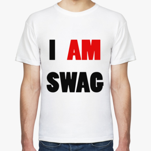 Футболка с принтом  I am swag