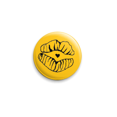 Значок 25мм с принтом Поцелуй