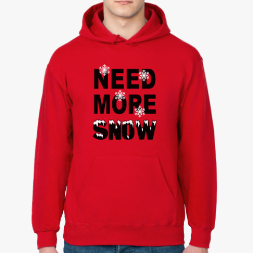 Толстовка худи с принтом Need more snow