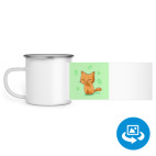 Кружка металлическая белая (круговая запечатка)