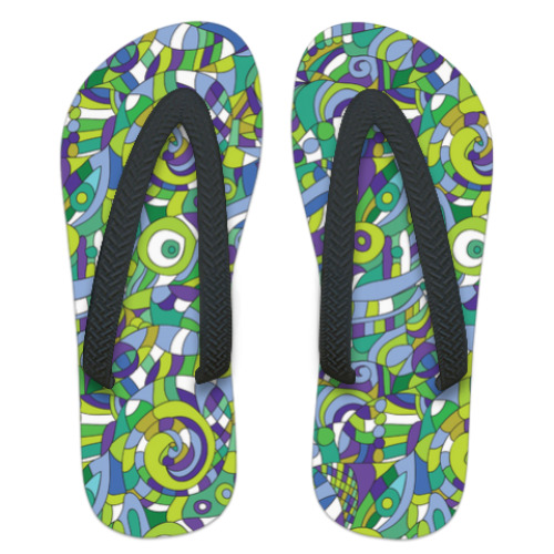 Шлепанцы (сланцы) с принтом 'Подводный мир'