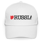 Кепка / бейсболка, белая (печать)  I LOVE RUSSIA
