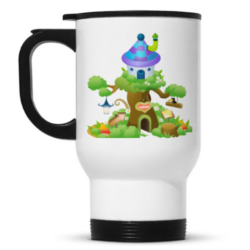 Кружка-термос с принтом Сказочный дом