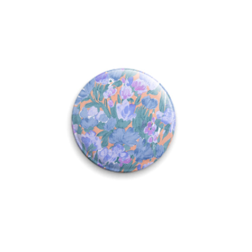 Значок 25мм с принтом Цветы
