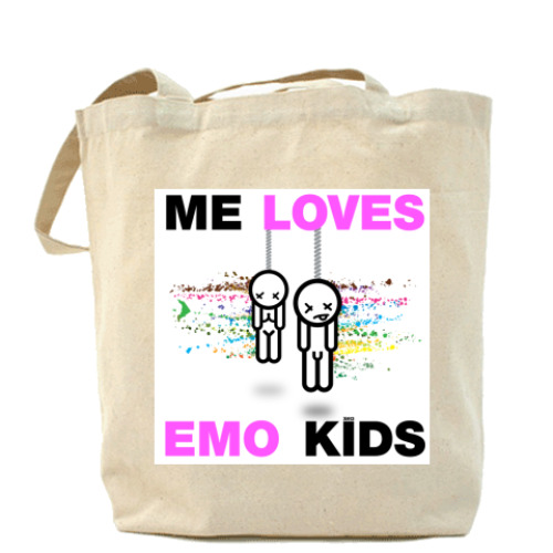 Сумка шоппер с принтом  ME LOVES EMO KIDS