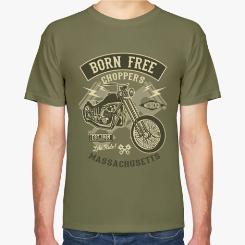 Футболка с принтом Vintage Coppers Born Free Biker