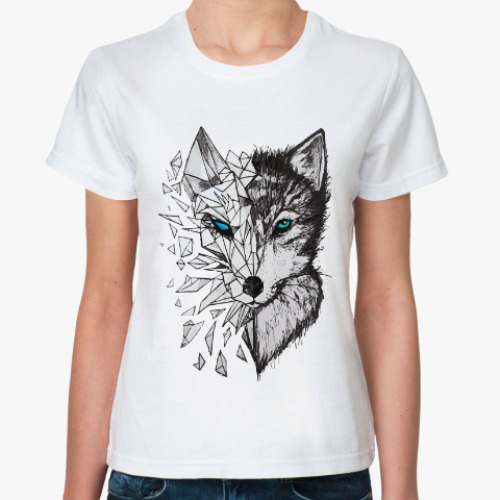 Классическая футболка с принтом Хаски