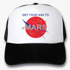 Кепка Trucker, черная Get your ass to Mars