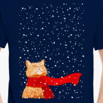 Новогодний котик в снегу