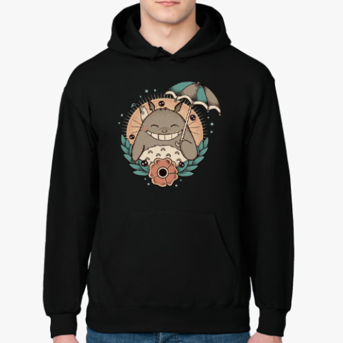Толстовка худи с принтом Smile Totoro